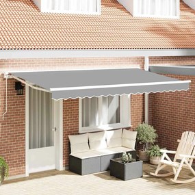 vidaXL Toldo Manual Manual Branco 4 x 2 m Alumínio, Tecido