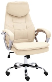 vidaXL Cadeira de escritório couro genuíno cor creme