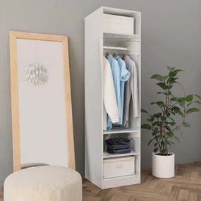 vidaXL Roupeiro 50x50x200 cm derivados de madeira branco brilhante