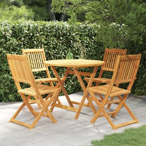 vidaXL 5 pcs conjunto jantar dobrável p/ jardim madeira acácia maciça
