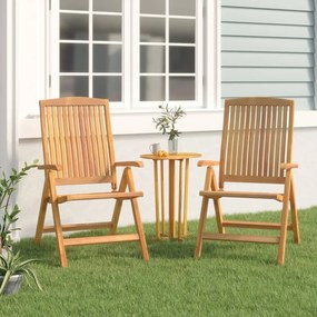 vidaXL Cadeiras de jardim reclináveis 2 pcs madeira de teca maciça