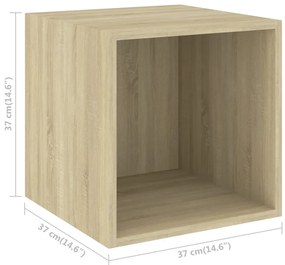 4 pcs conjunto móveis de TV derivados madeira carvalho sonoma