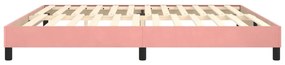 Estrutura de cama 200x200 cm veludo rosa