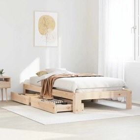 vidaXL Cama sem colchão 90x200 cm madeira de pinho maciça