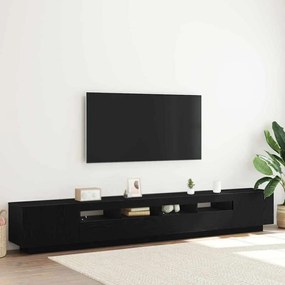 Estante de TV vidaXL com Luzes LED em Carvalho Preto 260x35x40 cm em Madeira Compensada