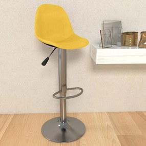 vidaXL Banco de bar tecido amarelo mostarda