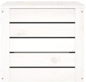 Caixa de arrumação 59,5x36,5x33 madeira de pinho maciça branco