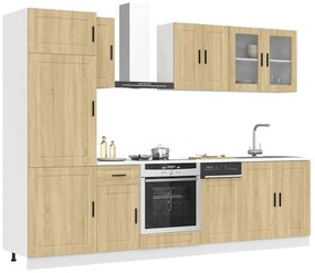 8 peças armário de cozinha conjunto Kalmar sonoma carvalho