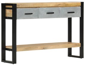 vidaXL Mesa consola 110x30x76 cm madeira de mangueira áspera maciça
