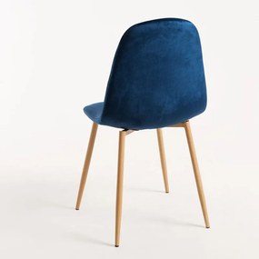 Pack 6 Cadeiras Teok Veludo - Azul médio