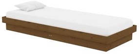 Estrutura cama pequena solteiro 75x190 cm madeira castanho mel