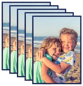 vidaXL Molduras para parede ou mesa 5 pcs 29,7x42 cm MDF azul