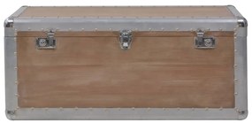 Caixa de arrumação madeira de abeto maciça 91x52x40 cm castanho