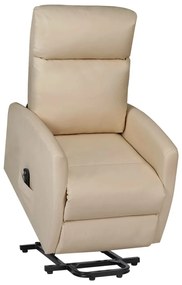 vidaXL Poltrona elevatória couro artificial cappuccino