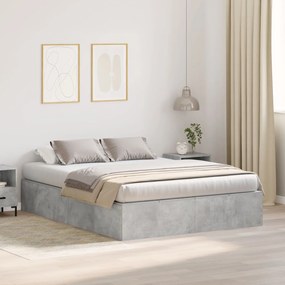 Estrutura de Cama Armazenamento vidaXL Cinza Concreto 135x190 cm