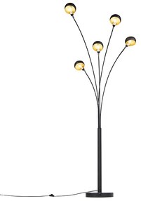 Candeeiro de pé design preto 5-light - Sixties Marmo Moderno,Design