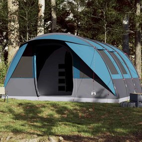 Tenda familiar túnel para 7 pessoas impermeável azul