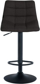 Conjunto de 2 bancos altos Jerry em tecido com estrutura preta 87-108,5 x 43 x 46,5 cm Preto