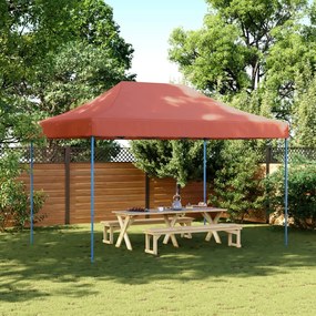 Tenda para festas pop-up dobrável 410x279x315 cm terracotta