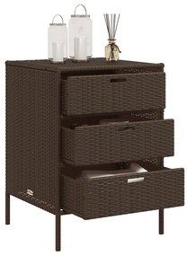 Armário de arrumação para jardim 55x59x80 cm vime PE castanho