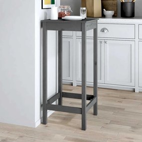 vidaXL Mesa de bar 50x50x110 cm madeira de pinho maciça cinza