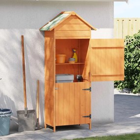 vidaXL Armário de arrumação para jardim 42,5x64x190 cm castanho
