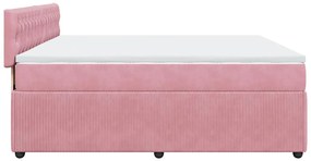 Cama com molas/colchão 180x200 cm veludo rosa