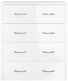 Aparador com 4 gavetas 60x30,5x71 cm branco brilhante