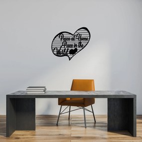 Acessório Decorativo de Parede Peace At Home Peace in The Wor – Preto