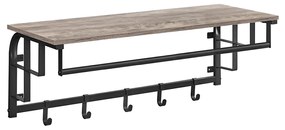 Cabide de parede com 5 ganchos 30 x 66 x 27 cm greige-preto