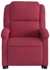 Poltrona elevatória de massagens veludo vermelho tinto