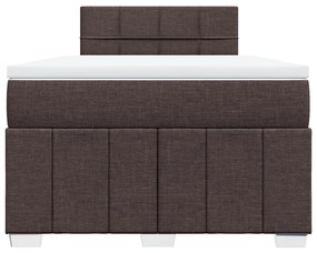 Cama boxspring com colchão 120x190 cm tecido castanho-escuro