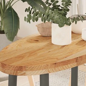vidaXL Tampo de mesa 80x40x4 cm carvalho maciça oval castanho-claro