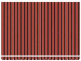 Toldo Retrátil Manual com LED Laranja e Castanho 450x350 cm