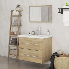 vidaXL 3 pcs conj. móveis casa de banho cor carvalho sonoma