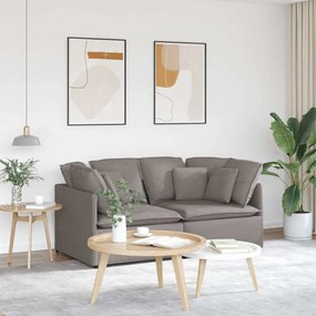 vidaXL Sofá modular com almofadas tecido castanho-acinzentado