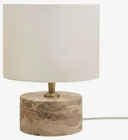 Candeeiro De Mesa Em Pedra Natural Orlena Mármore Bege Panther & Branco-escuro Ø20 Cm - ↑15 Cm Arlina - Sklum
