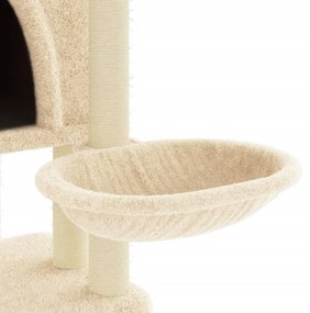 Árvore para gatos c/ postes arranhadores sisal 180 cm cor creme