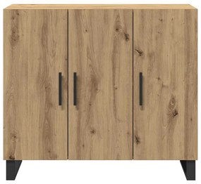 Sideboard vidaXL com 3 portas em Carvalho Artisan 90x34x80 cm em Madei