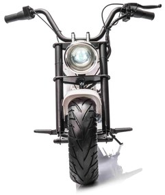 Mota elétrica para crianças Chopper Warrior 350W Pneus borracha, banco couro, Luzes led, som, Branca