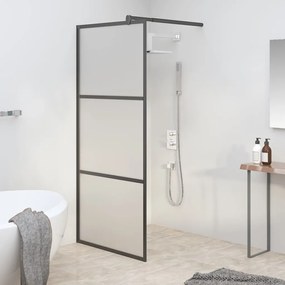 vidaXL Divisória de chuveiro 80x195 cm vidro opaco ESG preto