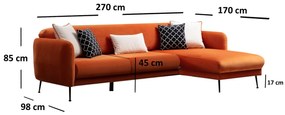 Sofá-Cama de Canto Sevilla – Laranja – 270 x 170 cm