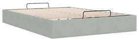 Estrutura de cama otomana sem colchão 140x200 cm cinzento claro