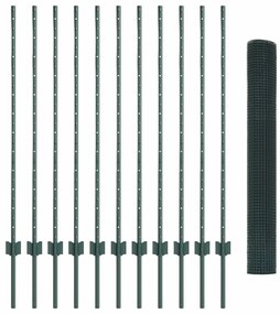 Cerca de Arame Soldado com 11 Posts U Verde 1.2x25 m Aço