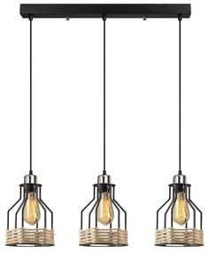 Candeeiro Suspenso Fiko – Preto – 67 x 17 cm