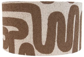 Abajur de tecido castanho com riscas bege 35/35/20 Moderno