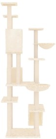 Árvore p/ gatos c/ postes arranhadores sisal 191 cm cor creme