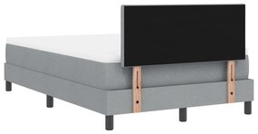 Cama Box Spring com Colchão Cinza Claro 120x200 cm Tecido