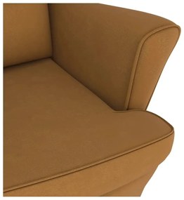 Cadeira de baloiço c/ pernas de metal e banco veludo castanho