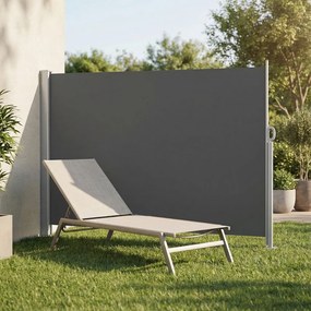 Toldo lateral de 180 x 500 cm com caixa em aço antracite